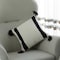 Deerlux 16" Handwoven Cotton Throw Pillow Cover with Side Stripes with Filler, Black QI004311.BK.K - alternate 3